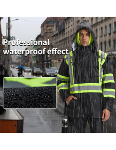 Traje de Lluvia SRsafety para Hombre, Alta Visibilidad, Impermeable 2