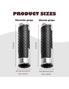 Agarres de Motocicleta CXCCOI 7/8" Antideslizantes Plateados 2