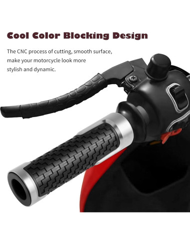 Agarres de Motocicleta CXCCOI 7/8" Antideslizantes Plateados