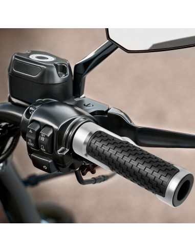 Agarres de Motocicleta CXCCOI 7/8" Antideslizantes Plateados