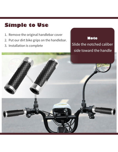 Agarres de Motocicleta CXCCOI 7/8" Antideslizantes Plateados