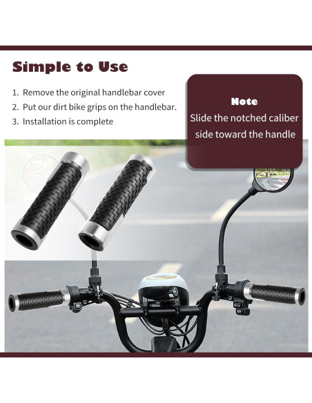 Agarres de Motocicleta CXCCOI 7/8" Antideslizantes Plateados