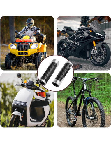 Agarres de Motocicleta CXCCOI 7/8" Antideslizantes Plateados
