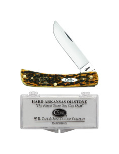 Cuchillo de bolsillo Case Sod Buster Jr, mango hueso ámbar, 9.2 cm