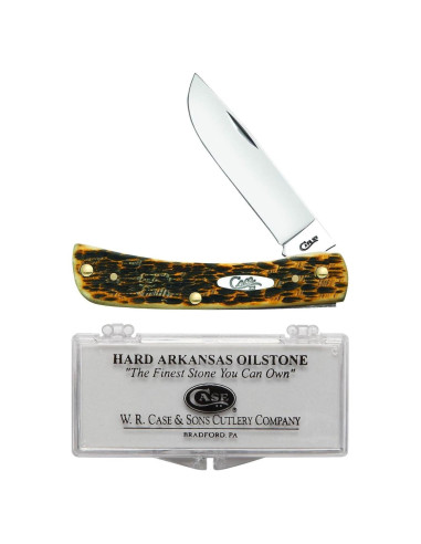 Cuchillo de bolsillo Case Sod Buster Jr, mango hueso ámbar, 9.2 cm
