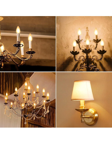 Bombillas LED F15 BRIMAX 4W E26 2700K Blanco Cálido - Paquete de 4