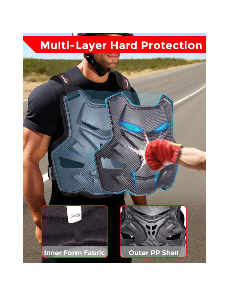 Armadura de Pecho StarknightMT Ajustable para Motocicleta