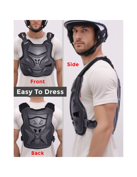 Armadura de Pecho StarknightMT Ajustable para Motocicleta