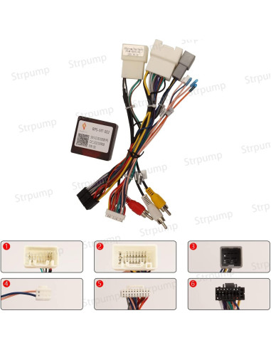 Cable de Arnés de Alimentación Estéreo Strpump 16 Pines Mitsubishi
