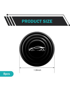 Amortiguadores de Puerta de Coche Opuweiy 8 PCS Silicona Negra 2