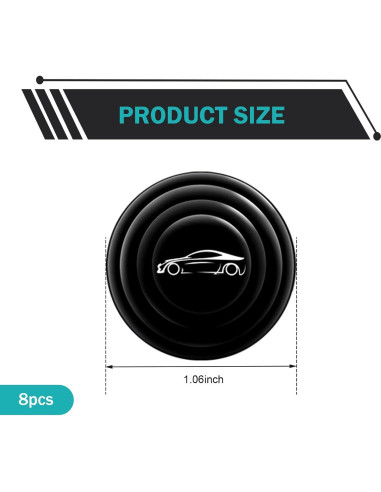 Amortiguadores de Puerta de Coche Opuweiy 8 PCS Silicona Negra