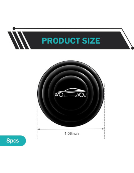 Amortiguadores de Puerta de Coche Opuweiy 8 PCS Silicona Negra