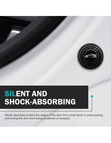 Amortiguadores de Puerta de Coche Opuweiy 8 PCS Silicona Negra