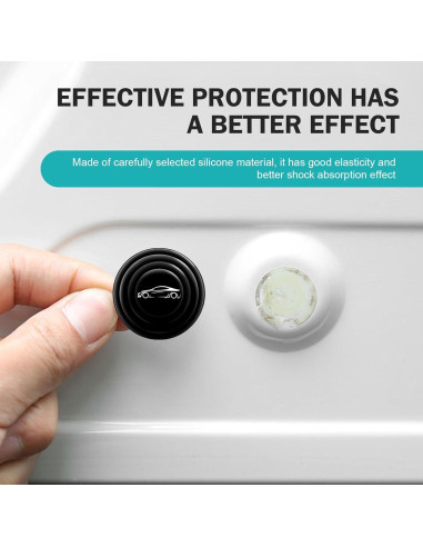 Amortiguadores de Puerta de Coche Opuweiy 8 PCS Silicona Negra