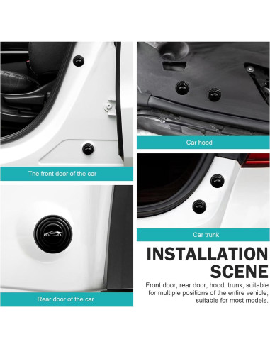 Amortiguadores de Puerta de Coche Opuweiy 8 PCS Silicona Negra