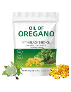 Suplemento de Aceite de Orégano y Semilla Negra 180 Cápsulas