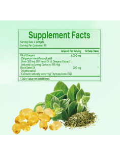 Suplemento de Aceite de Orégano y Semilla Negra 180 Cápsulas 2