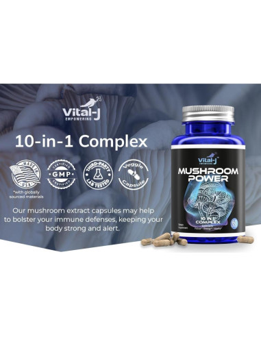 Suplemento Dietético Nootrópico Vital-J 60 Cápsulas Champiñones