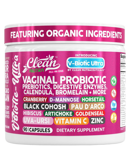 Probioticos Vaginales Clean Nutraceuticals 90 Cápsulas Veganas Probioticos Vaginales Clean Nutraceuticals 90 Cápsulas Veganas