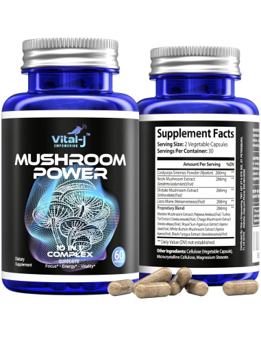 Suplemento Dietético Nootrópico Vital-J 60 Cápsulas Champiñones