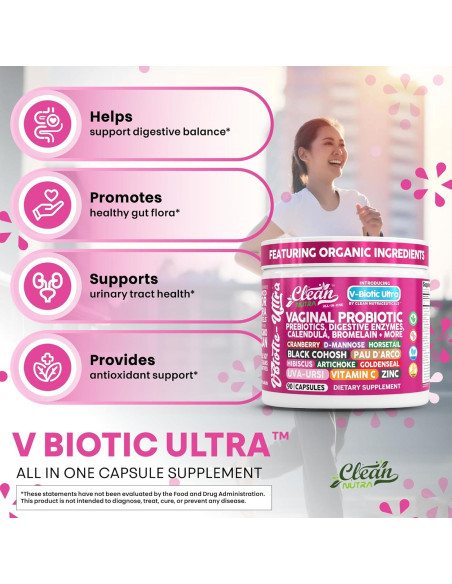 Probioticos Vaginales Clean Nutraceuticals 90 Cápsulas Veganas Probioticos Vaginales Clean Nutraceuticals 90 Cápsulas Veganas