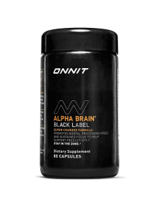 Suplemento Cerebral ONNIT Alpha Brain Etiqueta Negra 80 Cápsulas