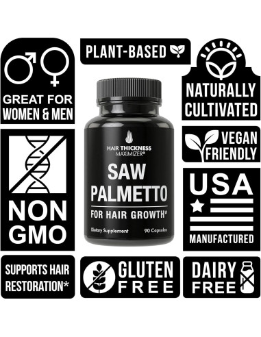 Suplemento de Saw Palmetto Hair Thickness Maximizer 1200mg
