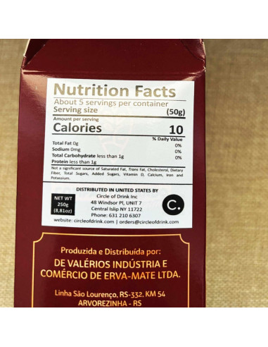 Yerba Mate Brasileña Círculo de Bebida 250g - Hoja Pura