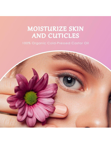 Aceite de Ricino Orgánico Luvie Roll-On 50 ml con Cuarzo Rosa