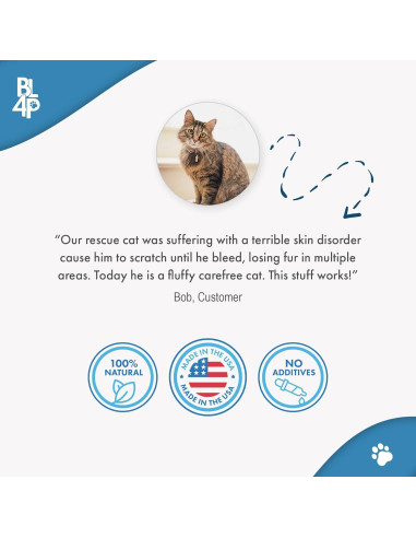 Suplemento Natural para Gatos BestLife4Pets - Alivio Alergias y Soporte Inmunológico - 400 Pastillas