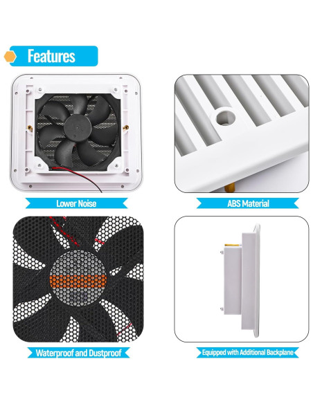 Ventilador Extractor AUTOXBERT 12V 2.4W Silencioso Blanco