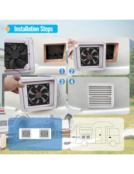 Ventilador Extractor AUTOXBERT 12V 2.4W Silencioso Blanco