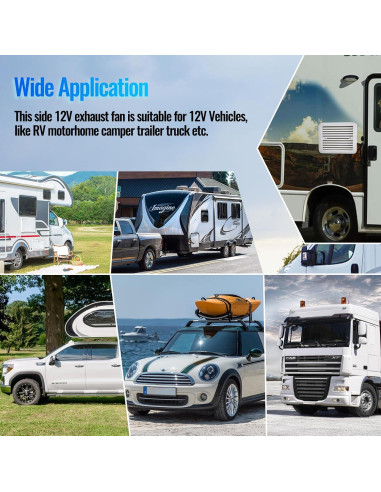 Ventilador Extractor AUTOXBERT 12V 2.4W Silencioso Blanco