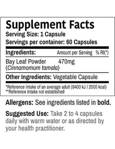 Cápsulas de Hoja de Laurel DR WAKDE - 60 Veganas 500mg