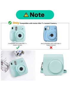 Funda para cámara MOSISO Instax Mini 7+ cuero PU verde menta 2