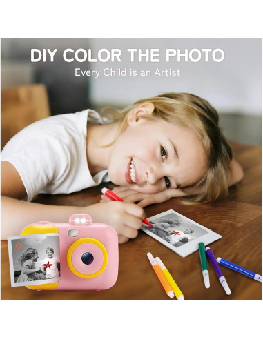 Cámara Instantánea para Niños MAVOKIS DC5033 Rosa 1080P HD