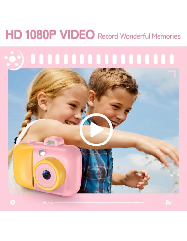Cámara Instantánea para Niños MAVOKIS DC5033 Rosa 1080P HD