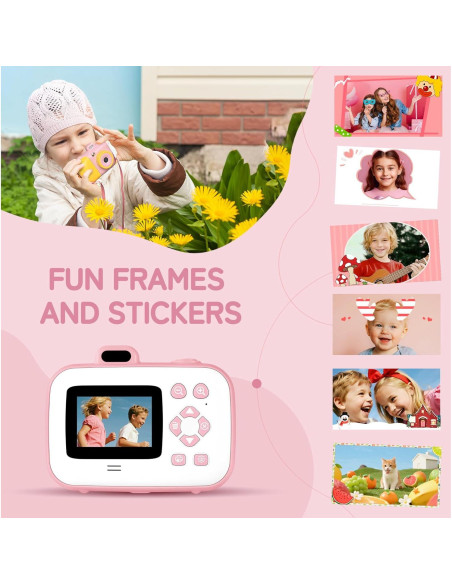 Cámara Instantánea para Niños MAVOKIS DC5033 Rosa 1080P HD