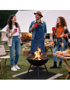 Alfombrilla Ignífuga Cuadrada Klmnop 102x102 cm para Fogata 2