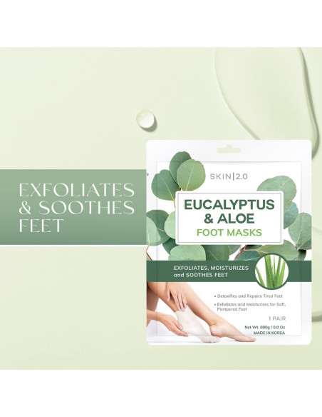 Mascarillas para Pies Trendsformers Eucalipto y Aloe - Hidratación Intensa - 3 Pares