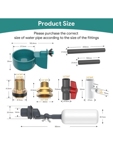 Sistema Automático de Bebedero para Pollos CHAMUTY con 9 Tazas