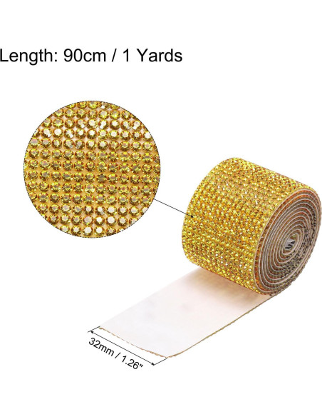 Cinta de Diamante Autoadhesiva MECCANIXITY 90cm Dorado