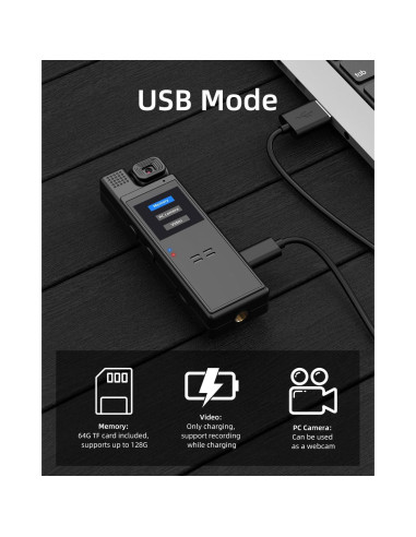 Cámara Corporal VIDCASTIVE 1080P con Lente Rotatorio 180