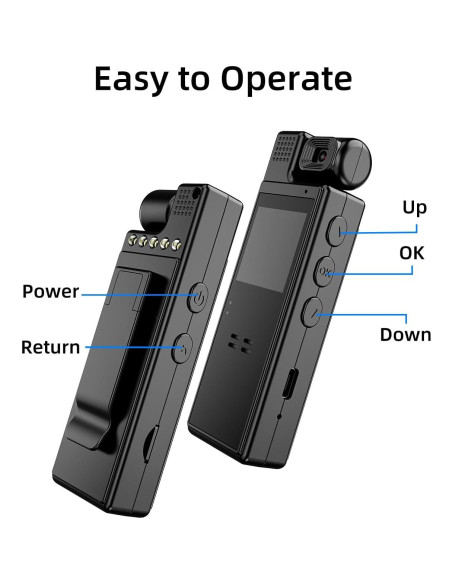 Cámara Corporal VIDCASTIVE 1080P con Lente Rotatorio 180