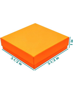 Cajas de Cartón Rellenas de Algodón TheDisplayGuys 25 Unidades Neon Marigold 8.9x8.9x2.5 cm 2