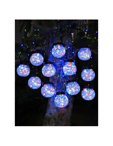 Lámparas Solares Exteriores PARTPHONER 12-Pack RGB Decorativas