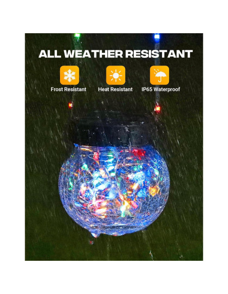 Lámparas Solares Exteriores PARTPHONER 12-Pack RGB Decorativas