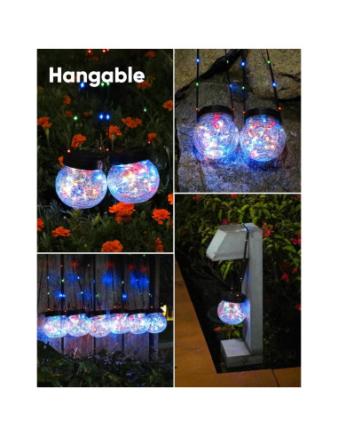 Lámparas Solares Exteriores PARTPHONER 12-Pack RGB Decorativas
