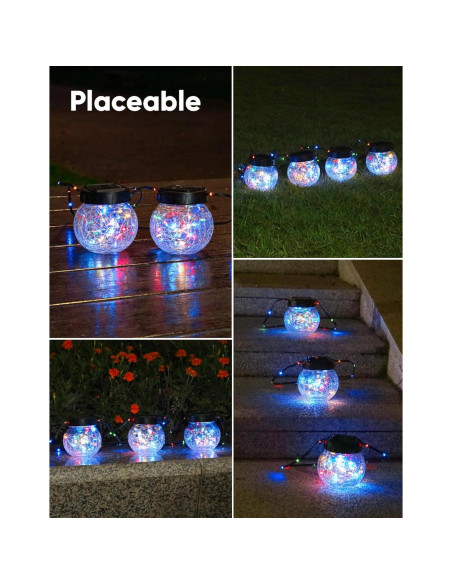 Lámparas Solares Exteriores PARTPHONER 12-Pack RGB Decorativas