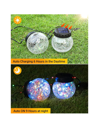 Lámparas Solares Exteriores PARTPHONER 12-Pack RGB Decorativas